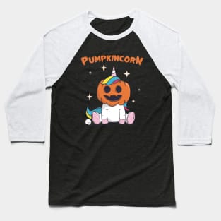 Pumpkincorn funny cute unicorn wearing pumpkin halloween Baseball T-Shirt